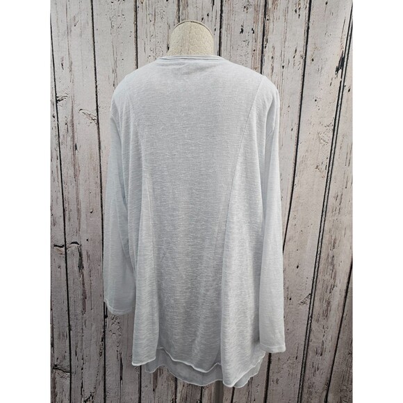 ALK Women's 2X Rosemarine Light Blue Layered Open Front Lightweight Cardigan EUC - Picture 4 of 8